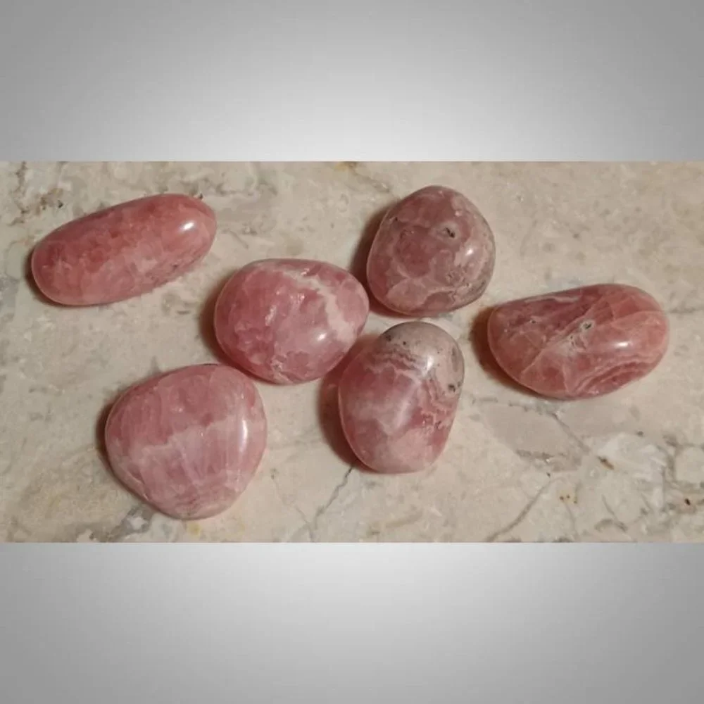One Rhodochrosite crystal rock tumbled 01 LOVE harmony COMPASSION